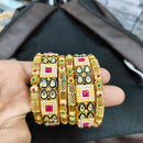 Manisha Jewellery Beautiful Kundan Stone And Pearl Bangles Set Wedding Occassions