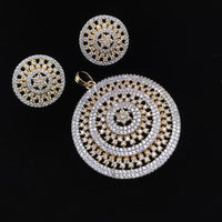 Manisha Jewellery Classic American Diamond Pendant Set with Earrings Elegant Design