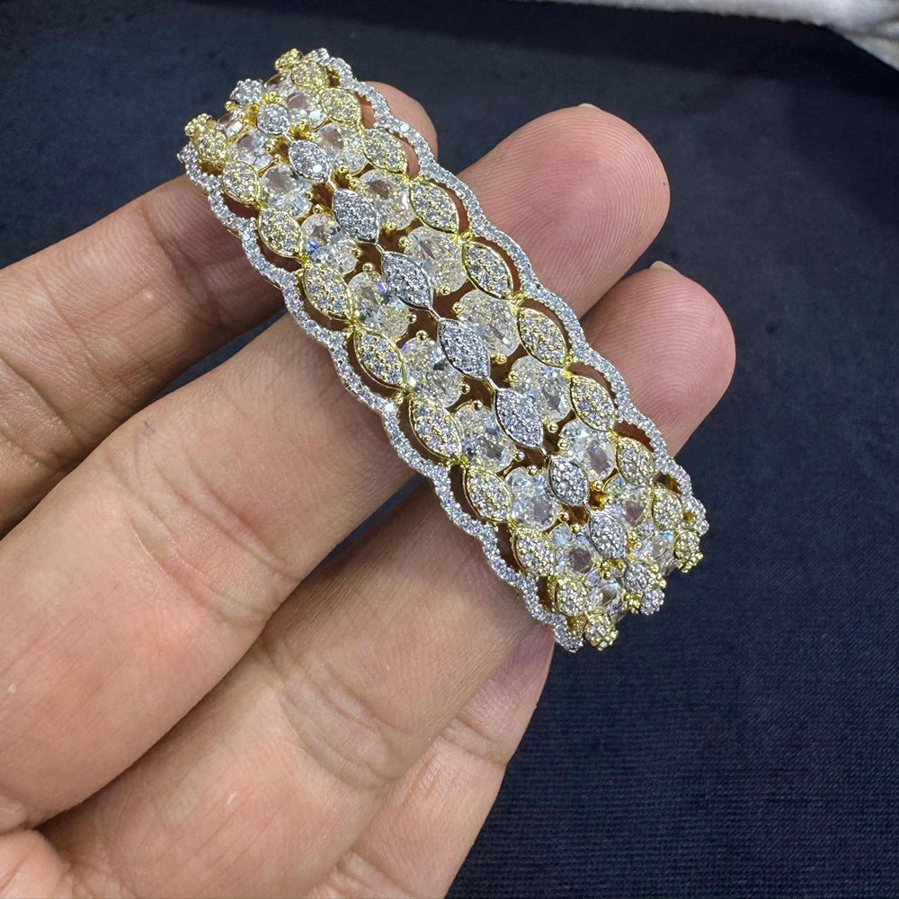 Manisha Jewellery Stylish American Diamond Kada Bracelet Set Perfect for Special Occasions