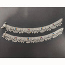 Manisha Jewellery Classic Silver Plated Traditional Payal with Engraved Design for Women & Girls