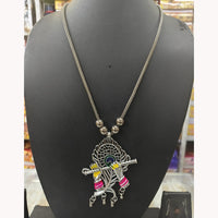 Manisha Jewellery Classic Oxidised Pendant Necklace with Intricate Detailing