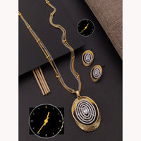 Manisha Jewellery Elegant American Diamond Pendent Chain Necklace Set