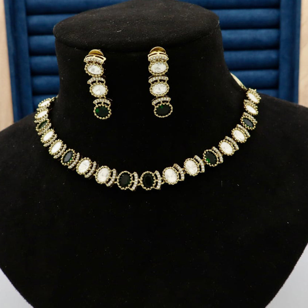 Manisha Jewellery Elegant American Diamond Pendent Chain Necklace Set