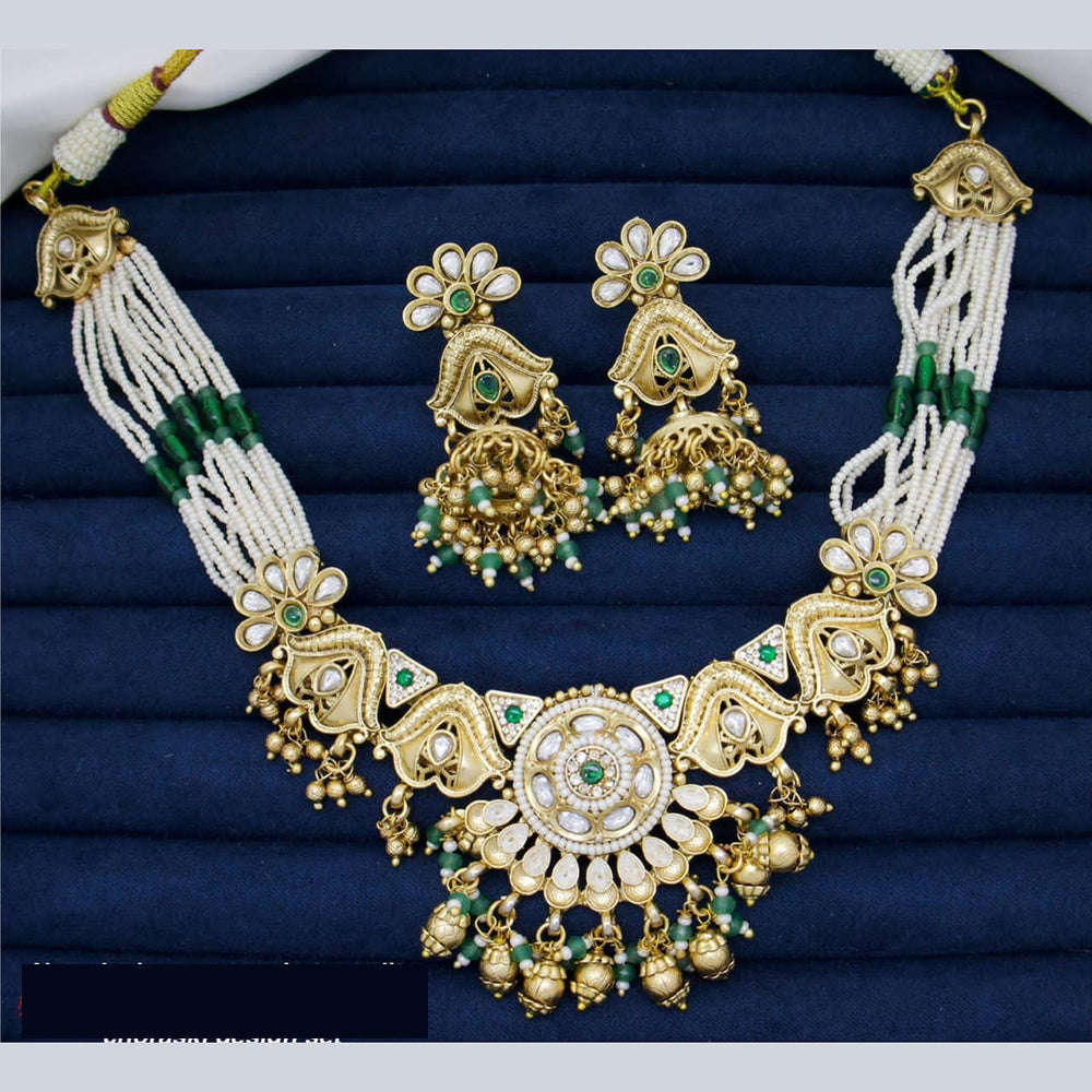 Manisha Jewellery Graceful Polki Kundan & Pearl Necklace set For Wedding Occassions 