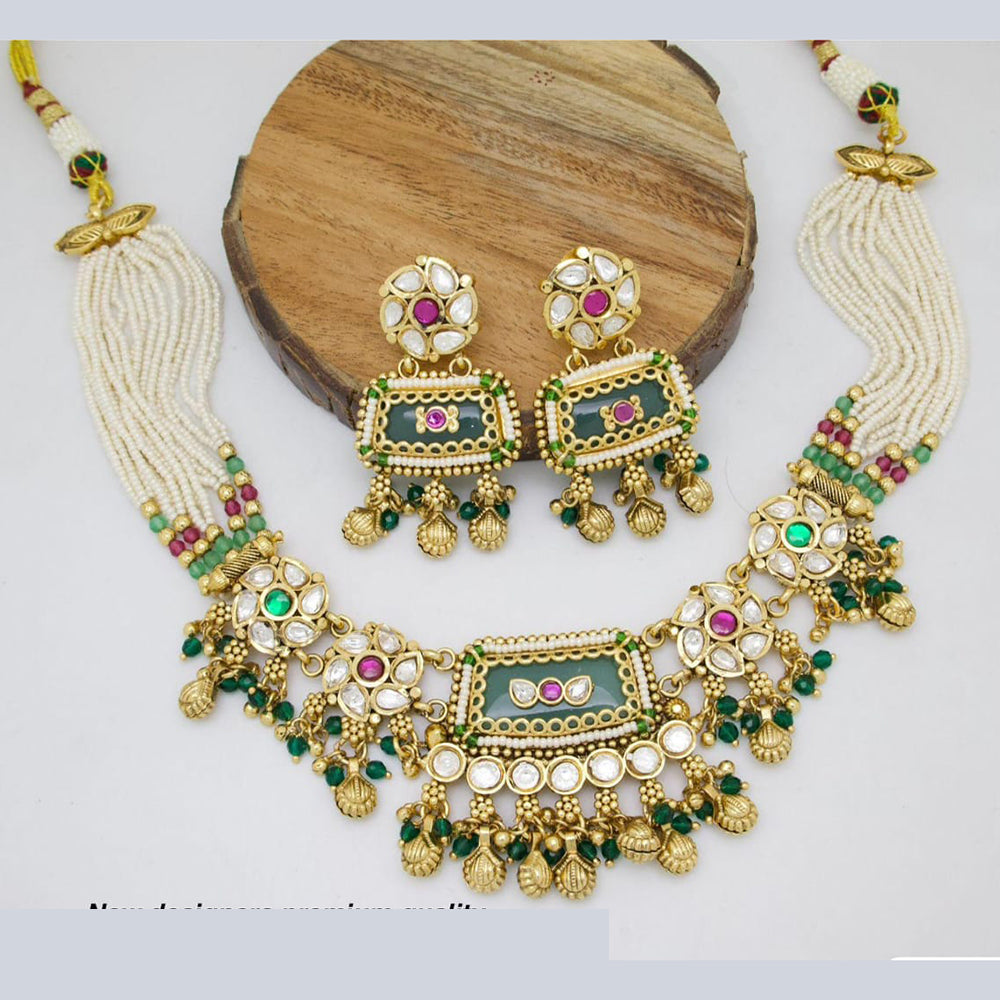 Manisha Jewellery Graceful Polki Kundan & Pearl Necklace set For Wedding Occassions 