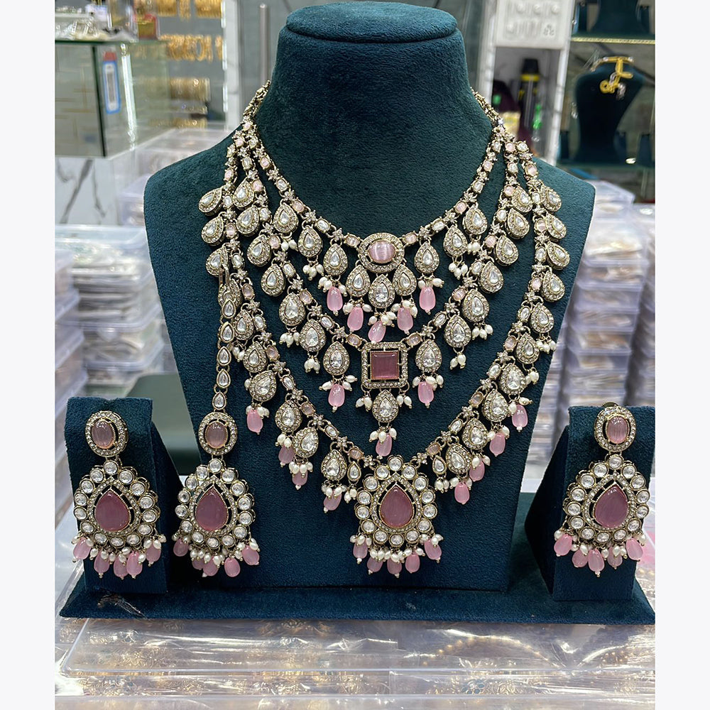 Manisha Jewellery Handcrafted Kundan and Beads Semi Bridal Set for Wedding & Festive Wear