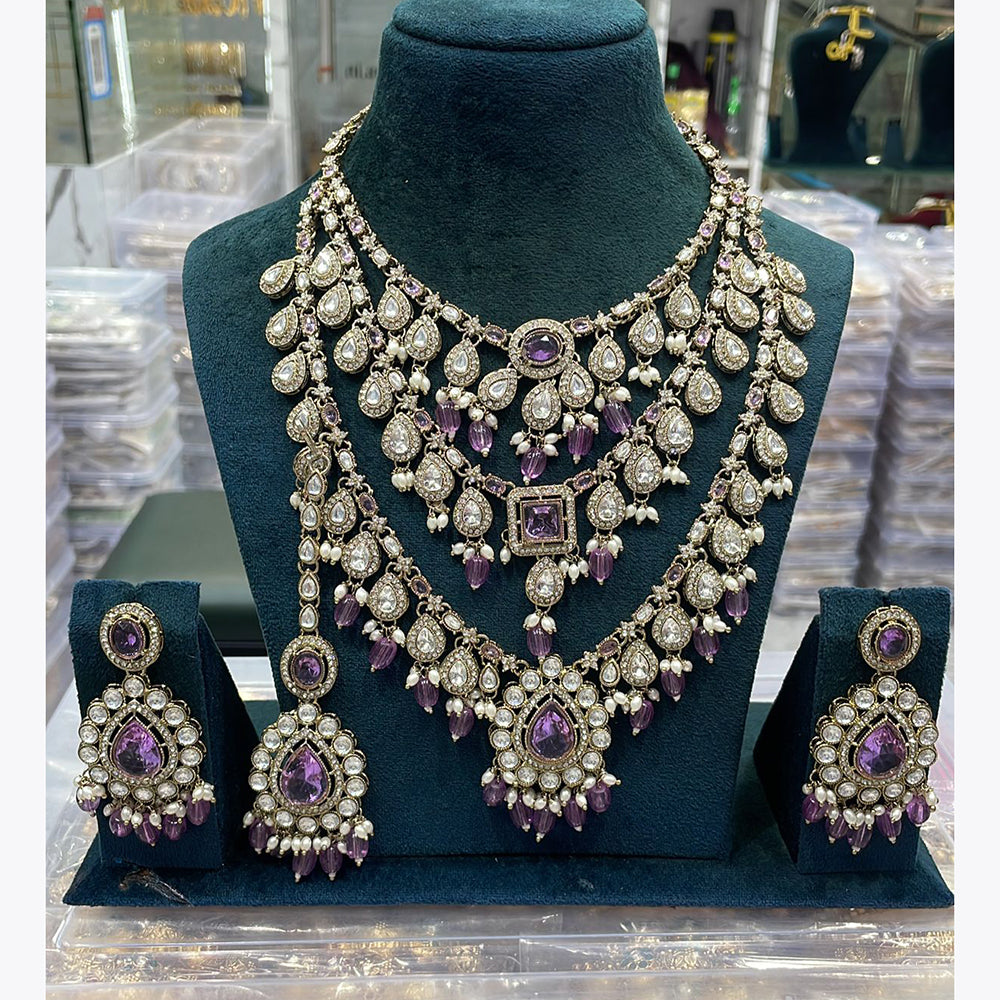 Manisha Jewellery Handcrafted Kundan and Beads Semi Bridal Set for Wedding & Festive Wear