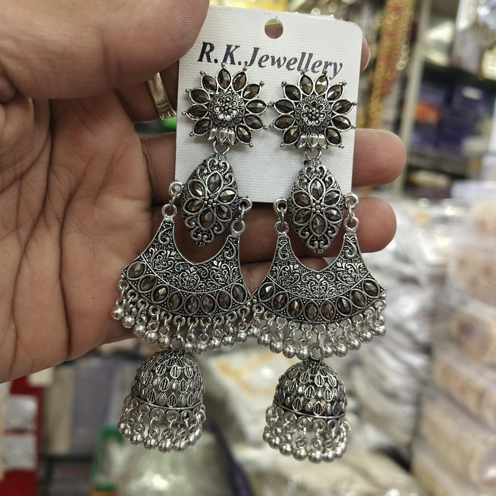 Manisha Jewellery Designer Oxidised Jhumki Earrings For Navratri And Garba Night