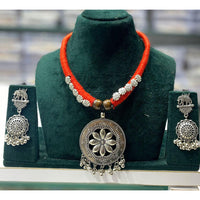 Manisha Jewellery Navratri Special Oxidised Necklace Set with Matching Earrings
