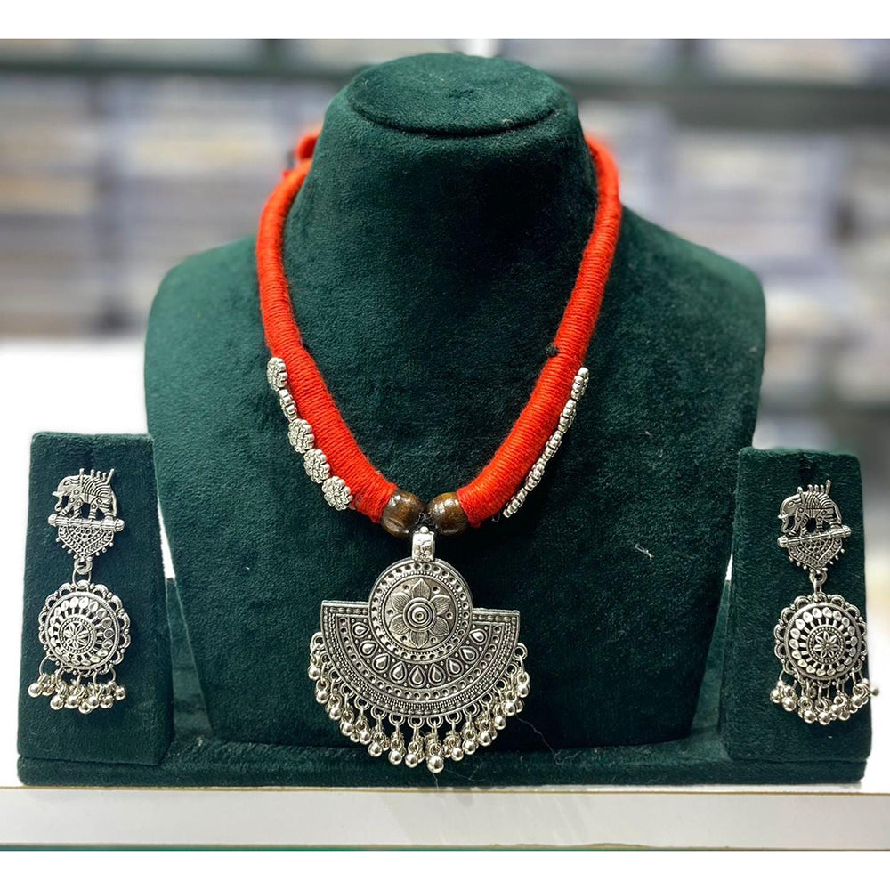 Manisha Jewellery Navratri Special Oxidised Necklace Set with Matching Earrings