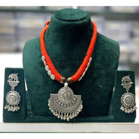 Manisha Jewellery Navratri Special Oxidised Necklace Set with Matching Earrings