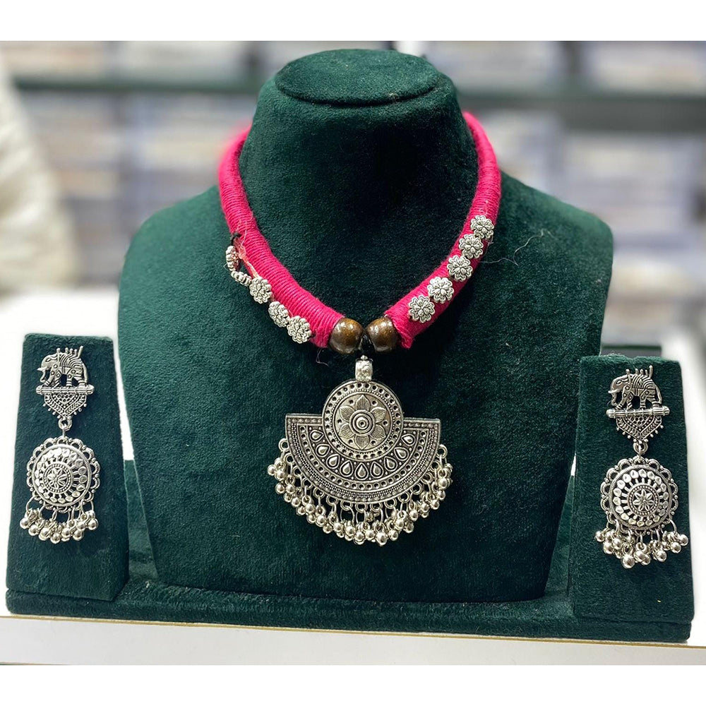 Manisha Jewellery Navratri Special Oxidised Necklace Set with Matching Earrings