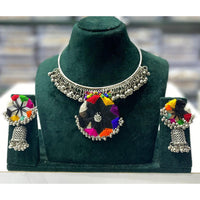 Manisha Jewellery Navratri Special Oxidised Necklace Set with Matching Earrings