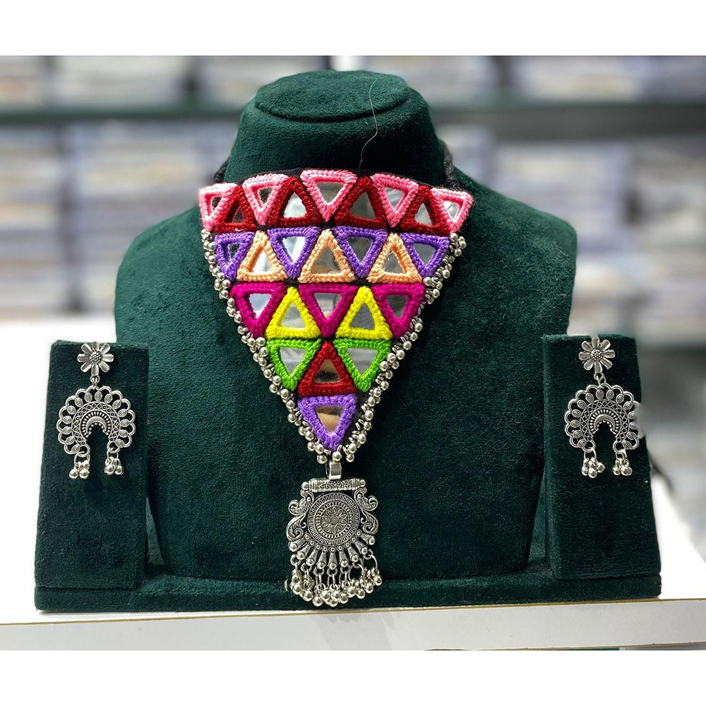 Manisha Jewellery Navratri Special Oxidised Choker Necklace Set with Matching Earrings