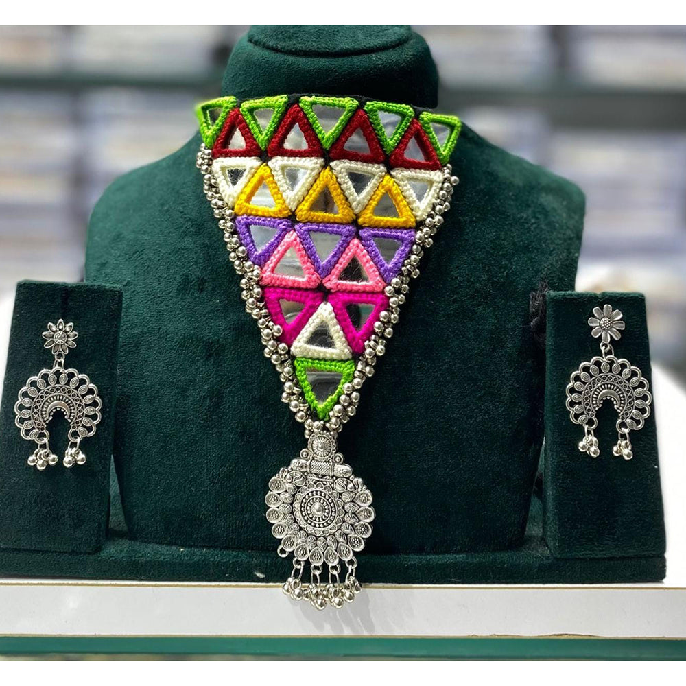 Manisha Jewellery Navratri Special Oxidised Choker Necklace Set with Matching Earrings