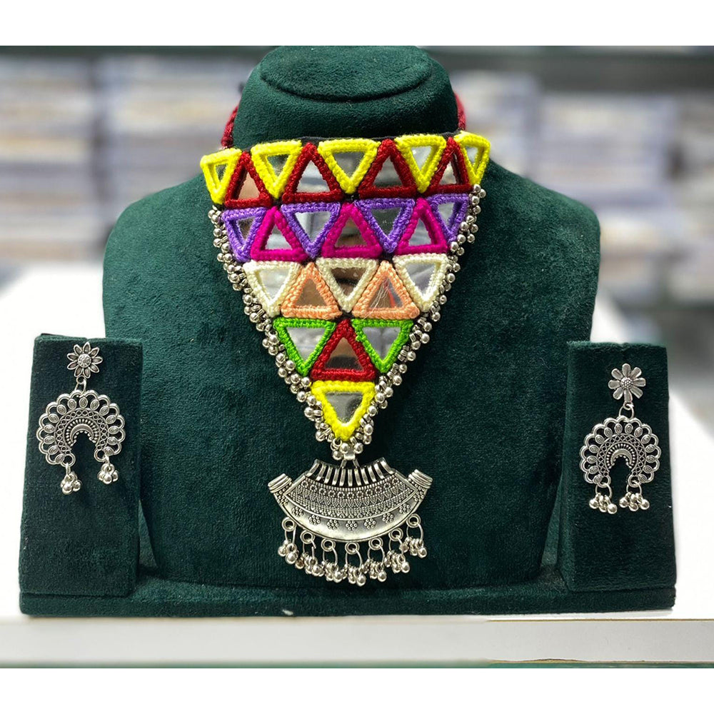 Manisha Jewellery Navratri Special Oxidised Choker Necklace Set with Matching Earrings