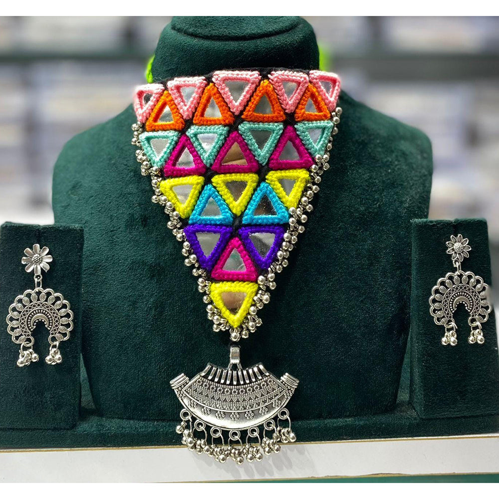 Manisha Jewellery Navratri Special Oxidised Choker Necklace Set with Matching Earrings