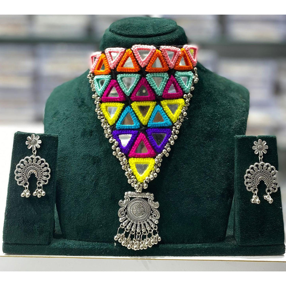 Manisha Jewellery Navratri Special Oxidised Choker Necklace Set with Matching Earrings