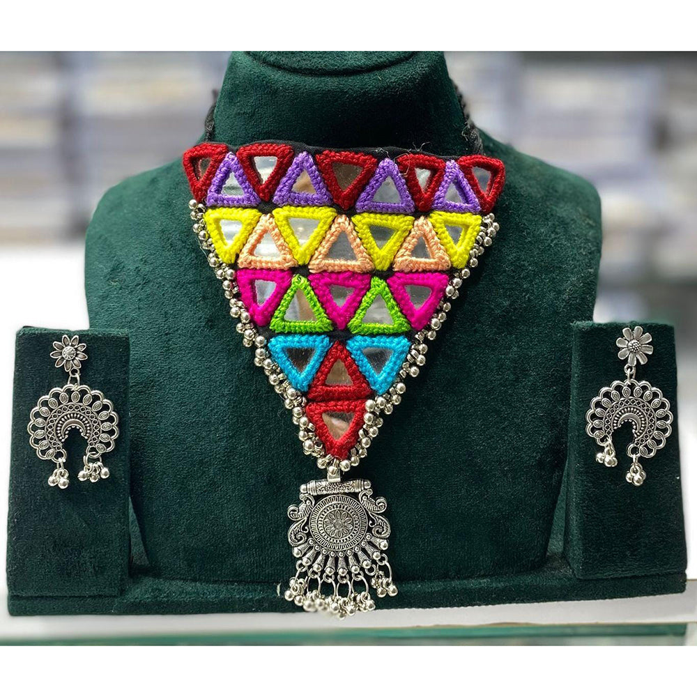 Manisha Jewellery Navratri Special Oxidised Choker Necklace Set with Matching Earrings