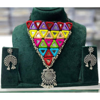 Manisha Jewellery Navratri Special Oxidised Choker Necklace Set with Matching Earrings