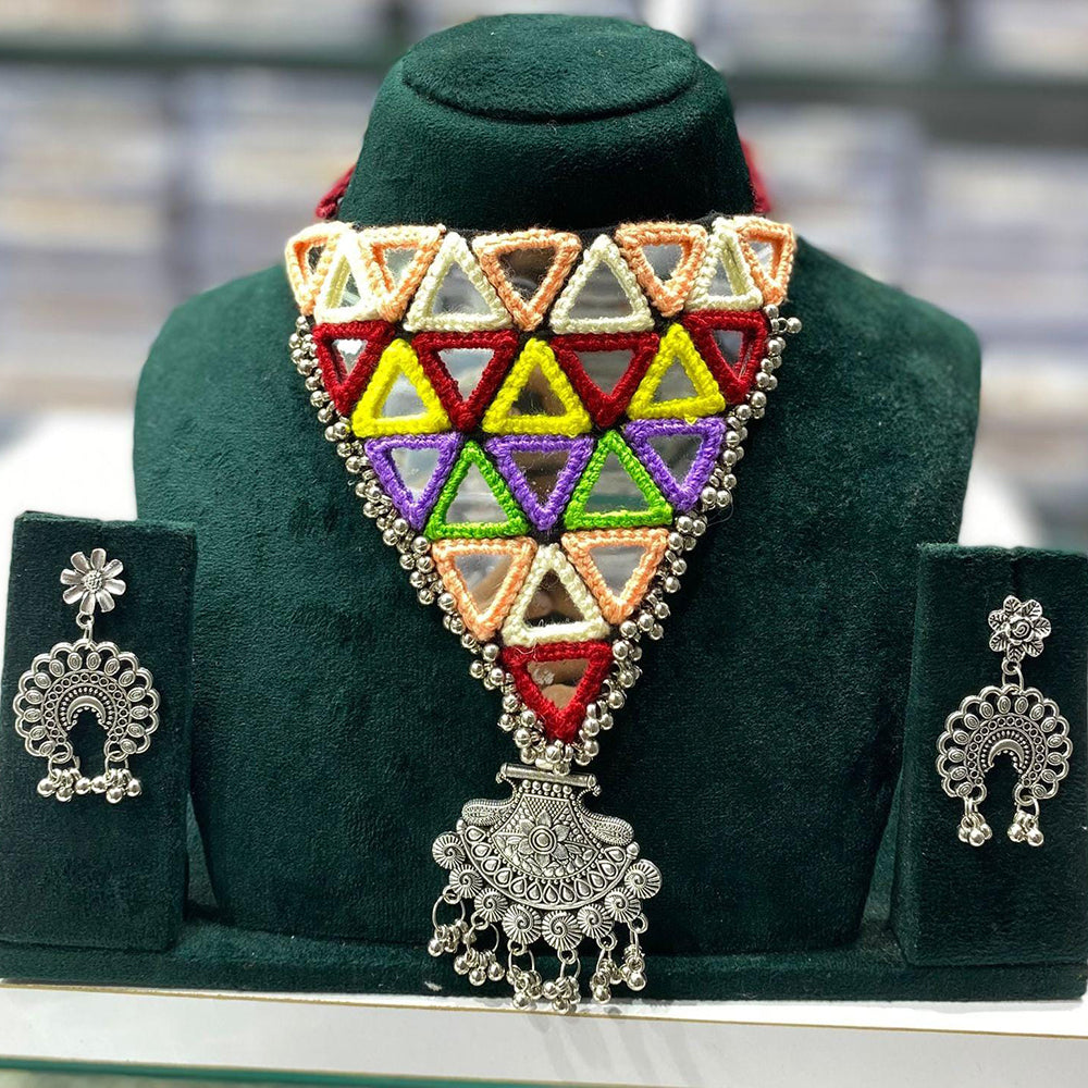 Manisha Jewellery Navratri Special Oxidised Choker Necklace Set with Matching Earrings