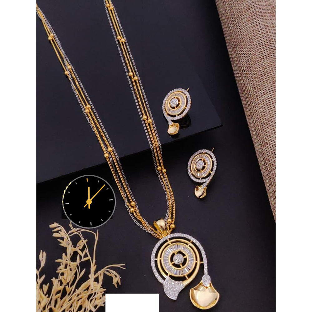 Manisha Jewellery Luxurious American Diamond Chain Pendant Set