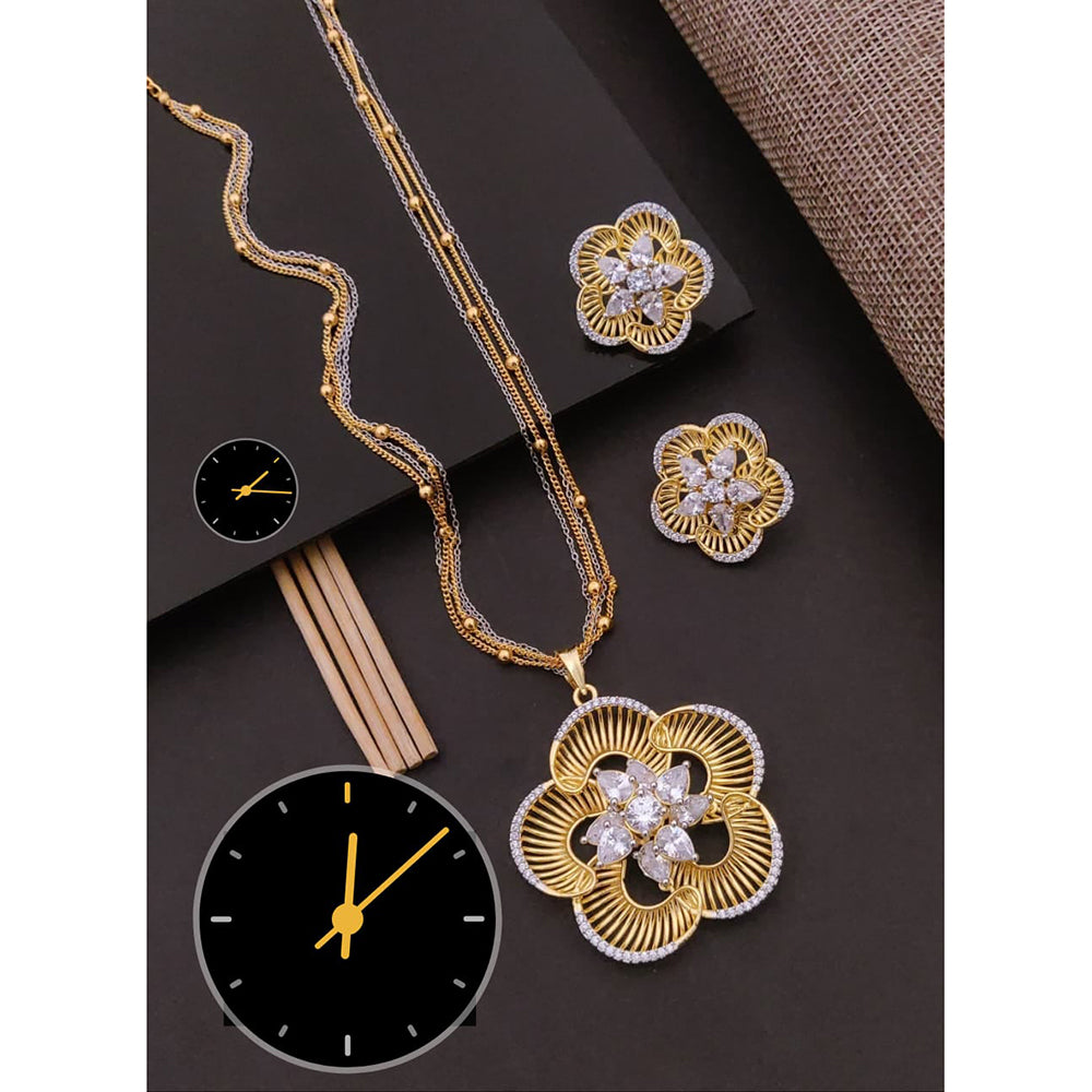 Manisha Jewellery Luxurious American Diamond Chain Pendant Set