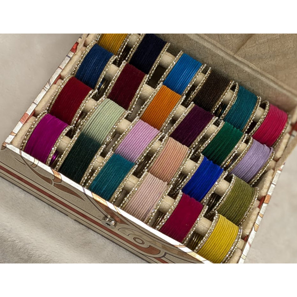 Manisha Jewellery Velvet Bangles with Austrian Stone (Assorted Color)