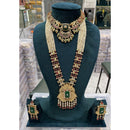 Manisha Jewellery Royal Majesty Pota Stone and Beads Double Layer Necklace Set