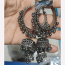 Manisha Ethnic Charm Oxidised Plated Jhumki Earrings