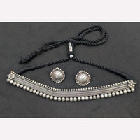 Manisha Jewellery Elegant Oxidised Plated Choker Necklace 