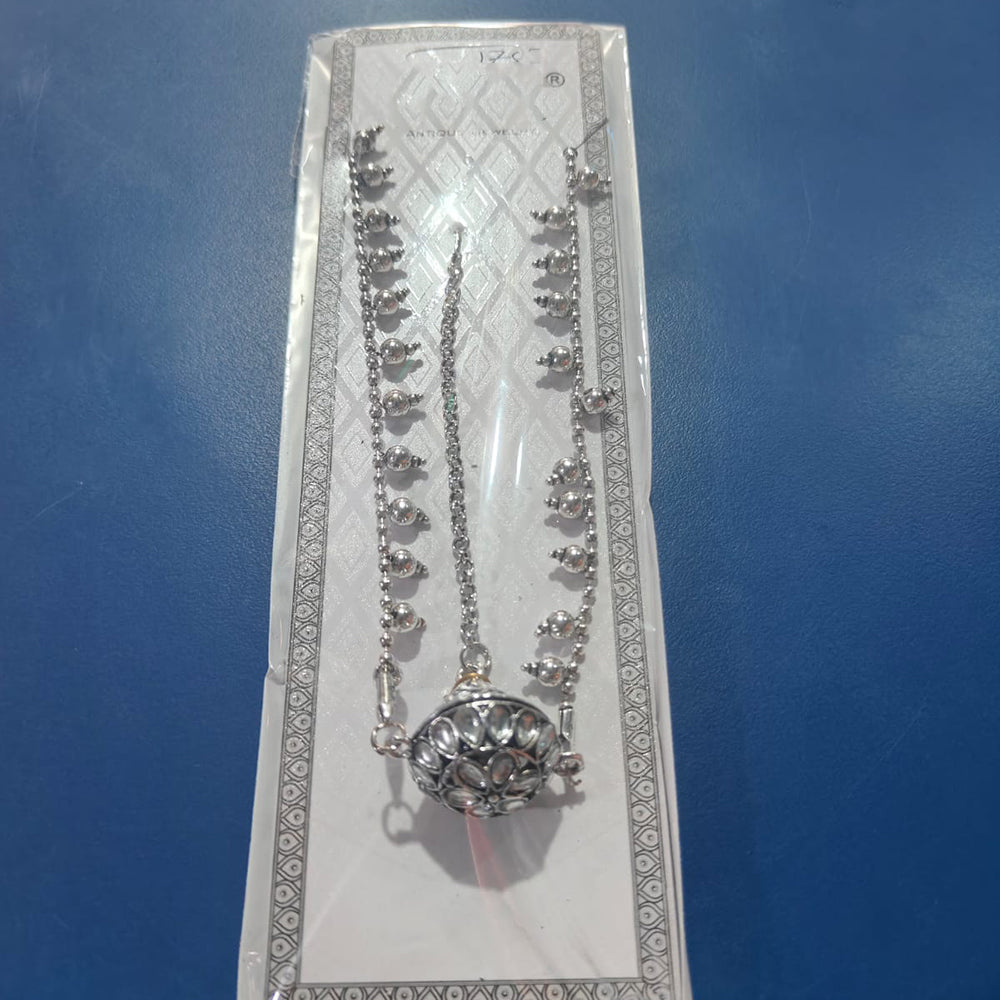 Manisha Jewellery Ethnic Oxidised Plated Kundan Stone And Pearls Necklace Set