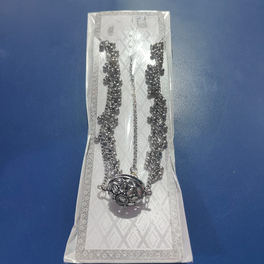 Manisha Jewellery Ethnic Oxidised Plated Kundan Stone And Pearls Necklace Set