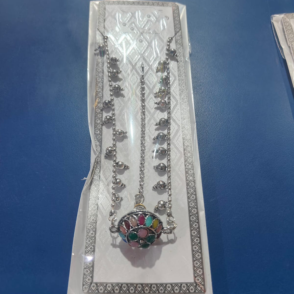 Manisha Jewellery Ethnic Oxidised Plated Kundan Stone And Pearls Necklace Set