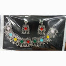 Manisha Jewellery Rustic Charm Oxidised Plated Pota Stone Necklace Set