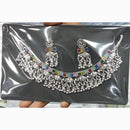 Manisha Jewellery Rustic Charm Oxidised Plated Pota Stone Necklace Set