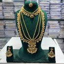 Manisha Jewellery Royal Heritage Pota Stone And Pearl Double Necklace Set