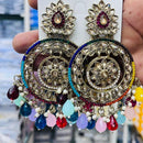 Manisha Jewellery Trendy Crystal Stone And Multicolor Pearl Hanging Earrings