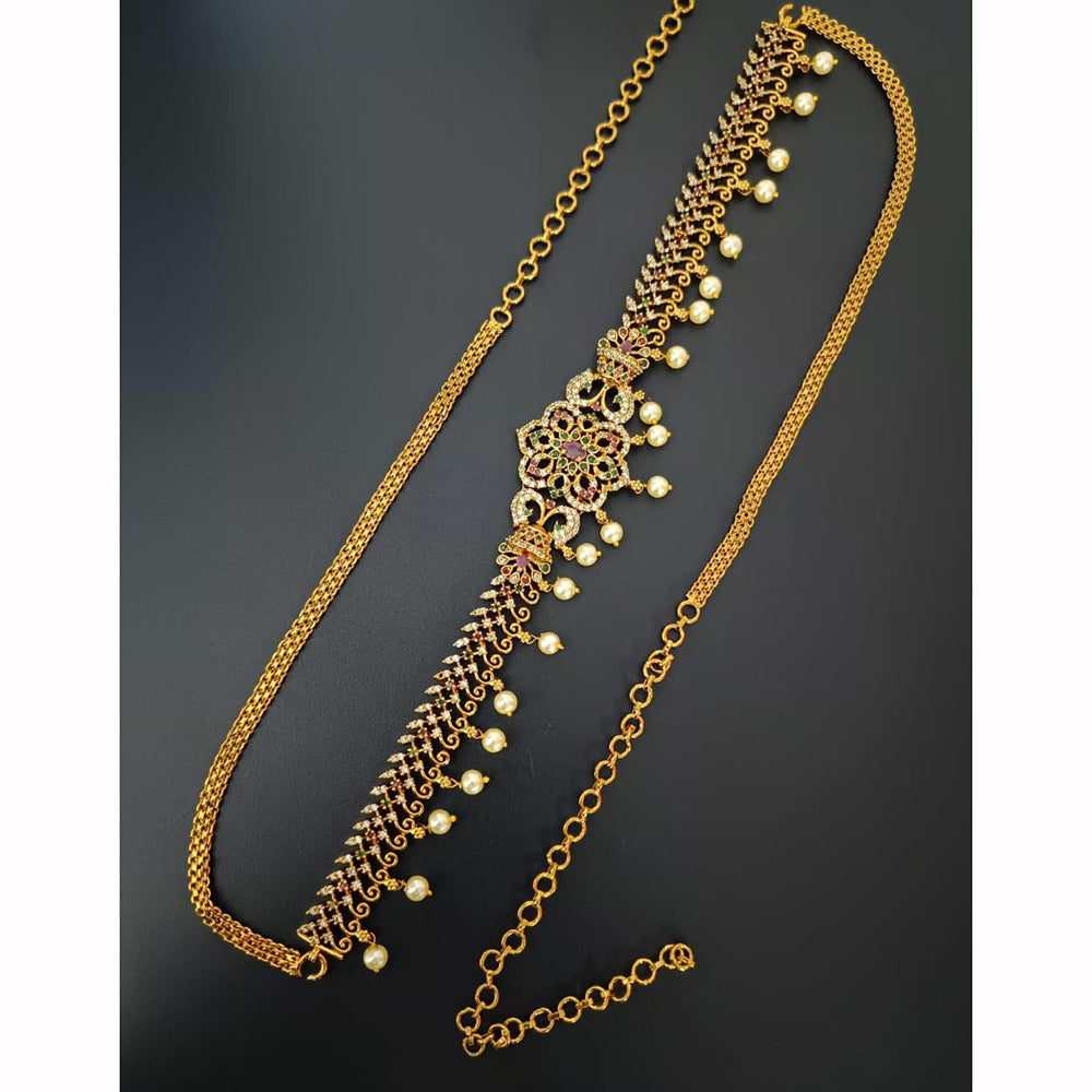 Manisha Jewellery Luxury Crysal And Austrian Stone Pearl Bridal Kamarbandh