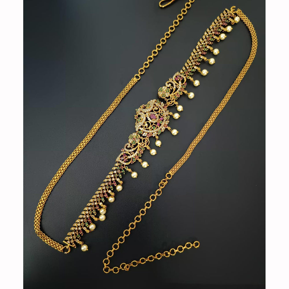 Manisha Jewellery Luxury Crysal And Austrian Stone Pearl Bridal Kamarbandh