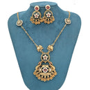 Manisha Jewellery Antique Finish Pota Stone And Pearl Necklace Set