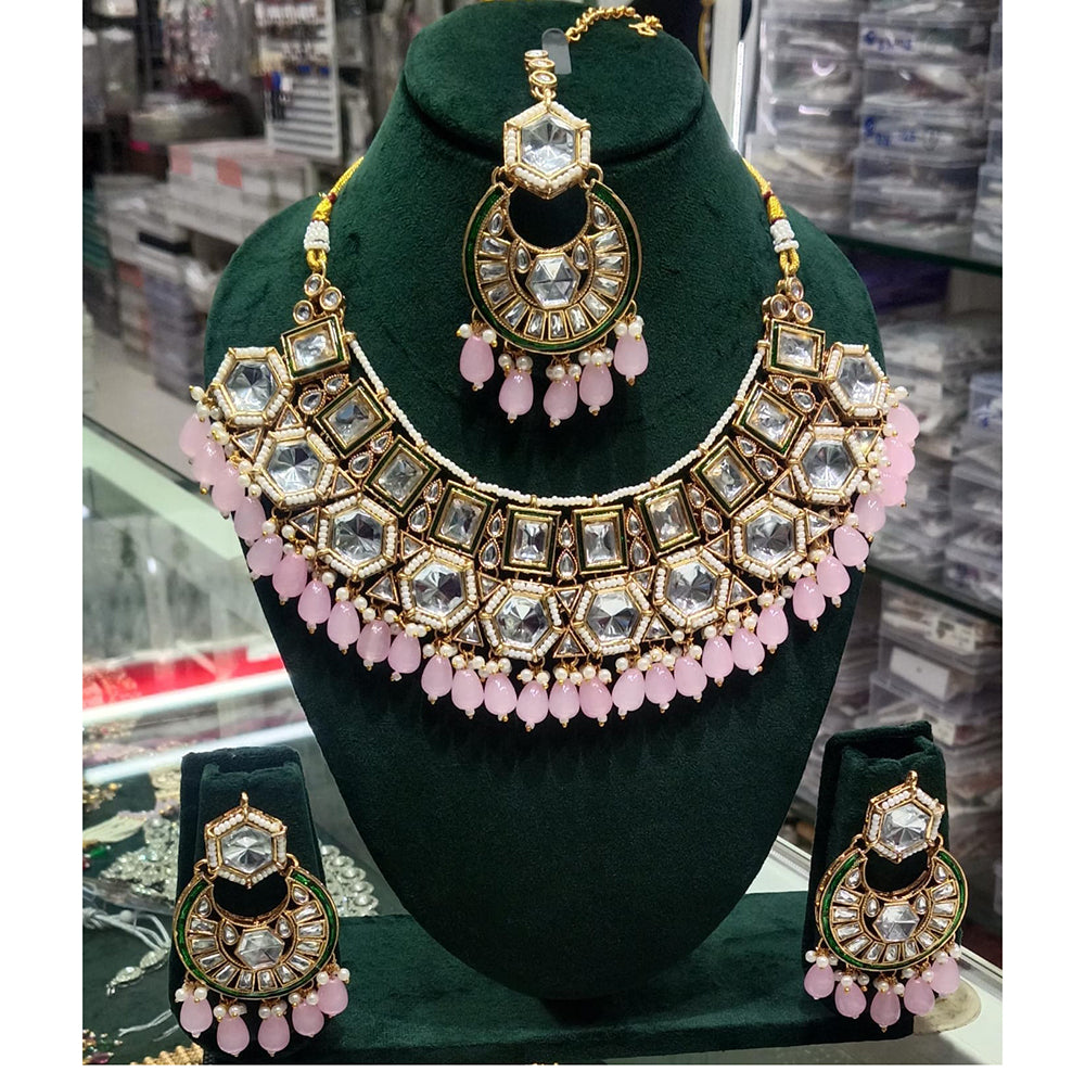 Manisha Jewellery Regal Aura Crystal Stone And Pearl Necklace Set