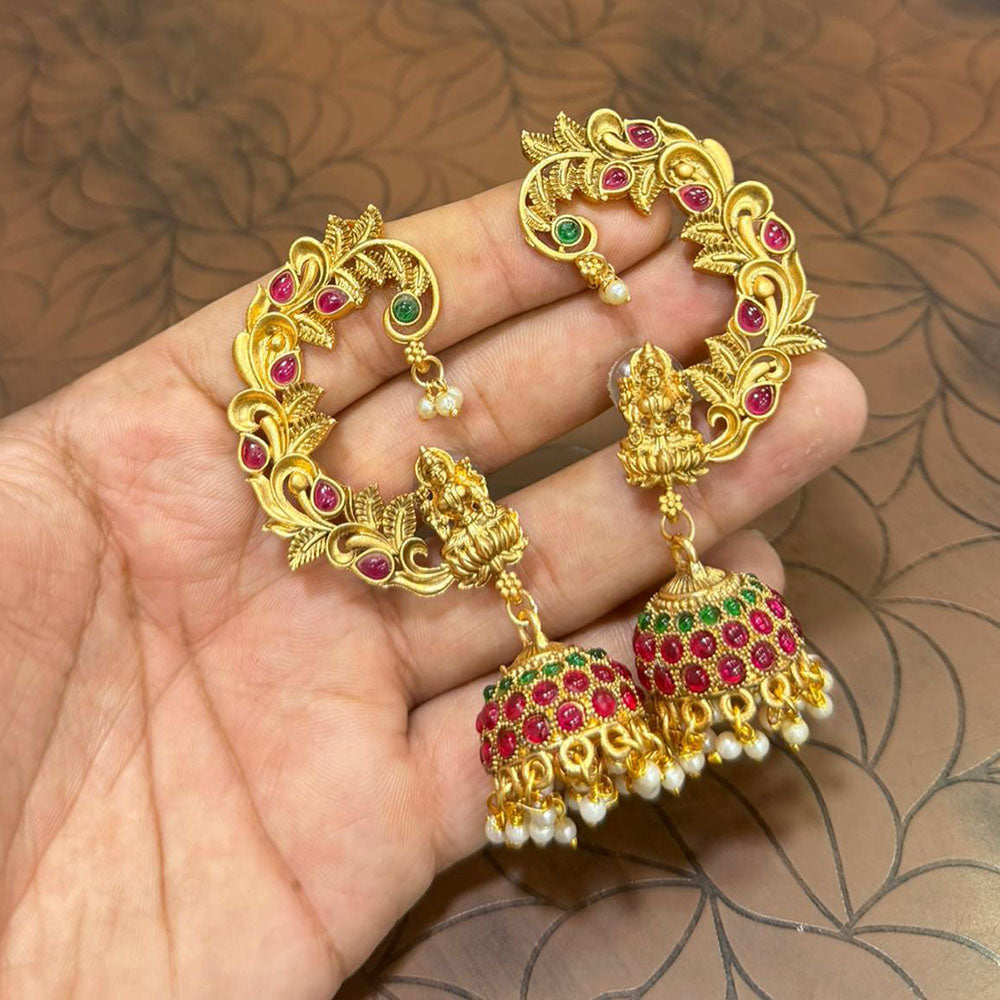 Manisha Jewellery Traditional Pota Stone And Pearl Earcuff Jhumki 