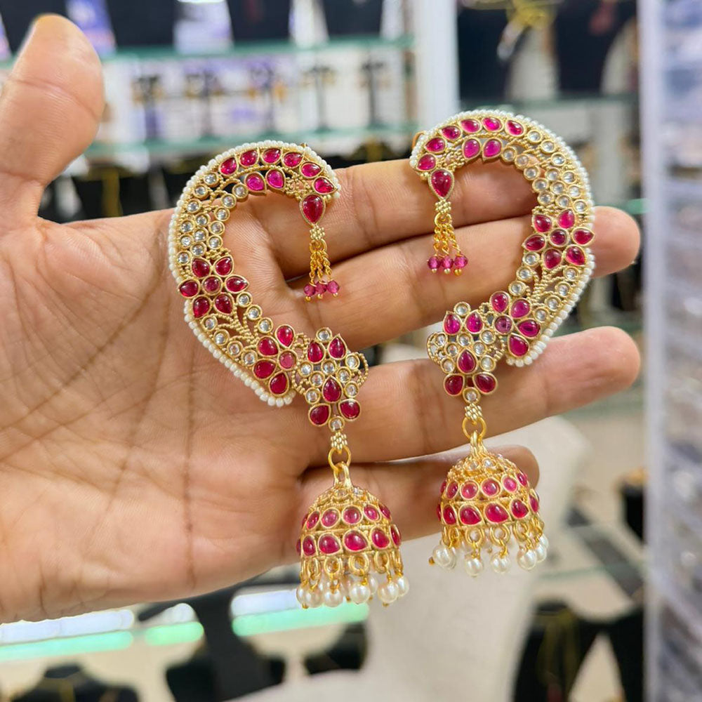 Manisha Jewellery Traditional Pota Stone And Pearl Earcuff Jhumki 