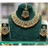 Manisha Jewellery Royal Crystal Stone Pearl And Beads Necklace Set