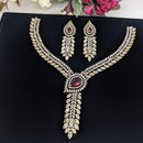 Manisha Jewellery American Diamond Leaf Design Statement Necklace Set