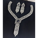 Manisha Jewellery American Diamond Leaf Design Statement Necklace Set