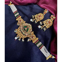 Manisha Jewellery Traditional Pota Stone And Meenakari Pearl Choker Necklace Set