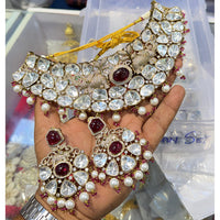Manisha Jewellery Pota Stone And Beads Choker Necklace Set