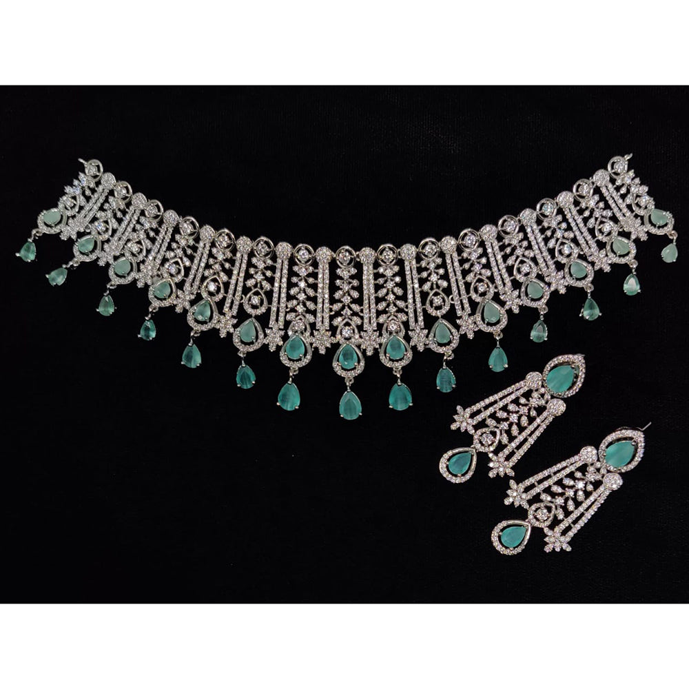 Manisha Jewellery American Diamond Designer Choker Necklace Set